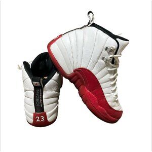 Air Jordan 12 Retro White/Red Youth Basketball Shoes Size 7